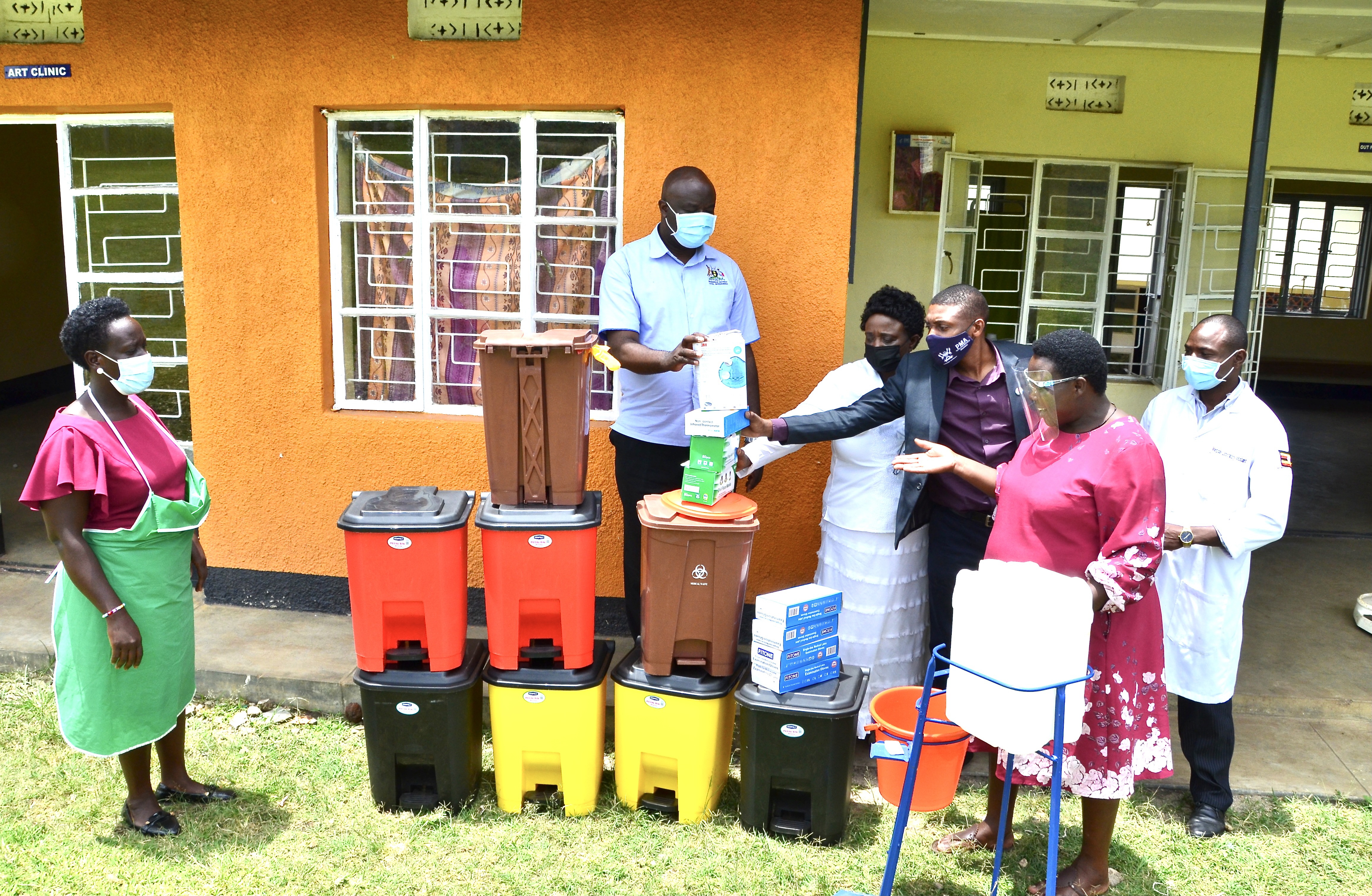 PPE distribution featuring LC5 Chair, Hon. Richard Rwabuhinga