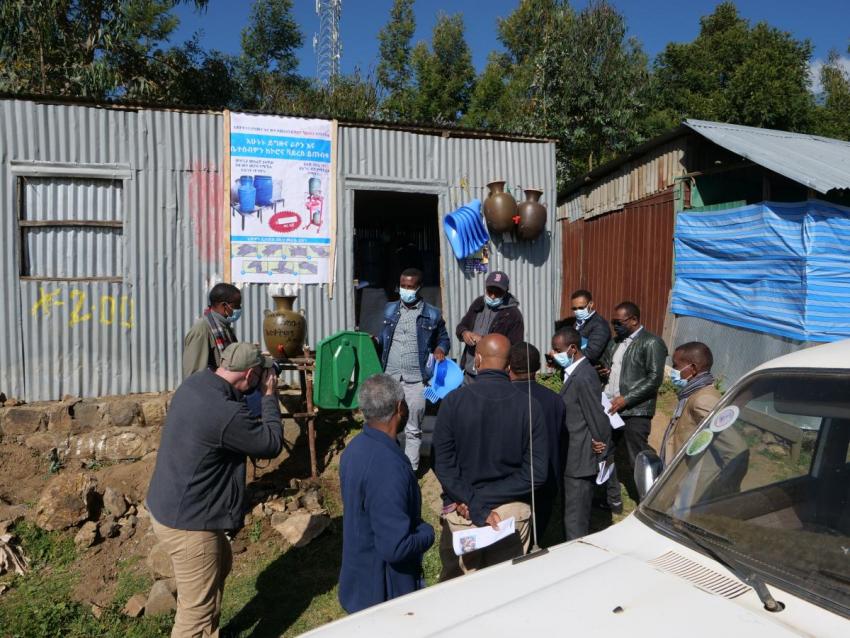 The team visited different sanitation market centers