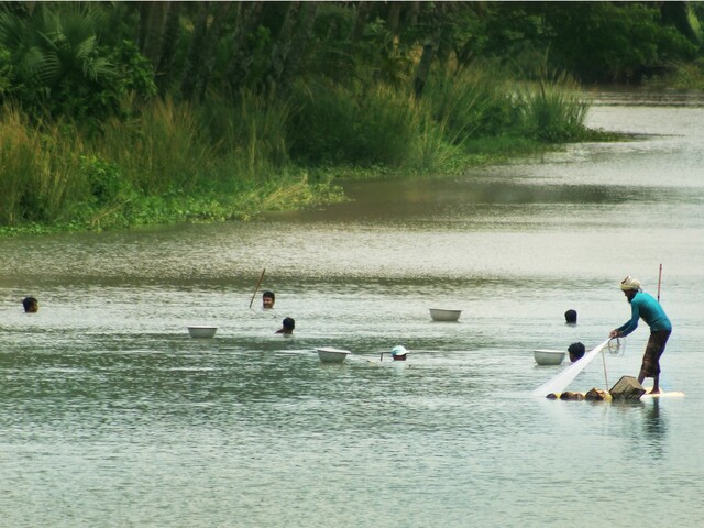 Man fishing in Bangladesh (credits: Watershed)