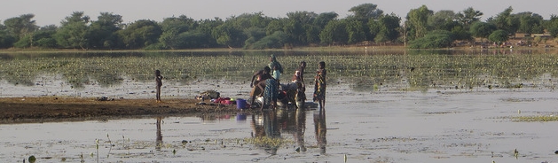 Women collecting water in Burkina Faso 