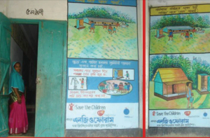School wall murals showing good health and hygiene practices. Photo: Save the Children