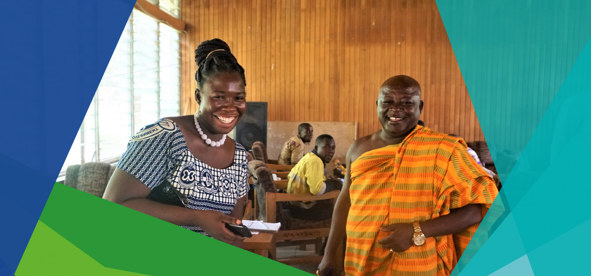 Helena Acquah, Head of the Physical Planning Department and Barima Dankwa Osiakwan, traditional council leader in Asutifi North