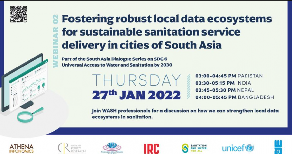 Webinar poster - Fostering robust local data ecosystems for sustainable sanitation service delivery in cities of South Asia